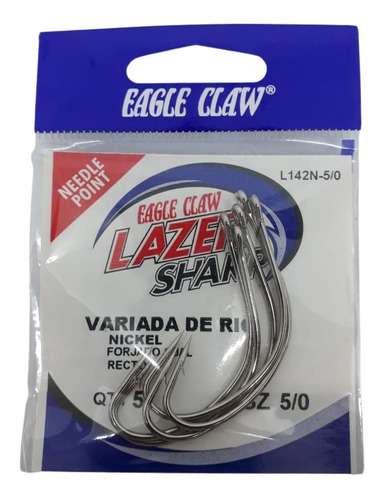 Anzuelos Eagle Claw L142n N5/0 X5u Lazer Sharp Pesca Torcido