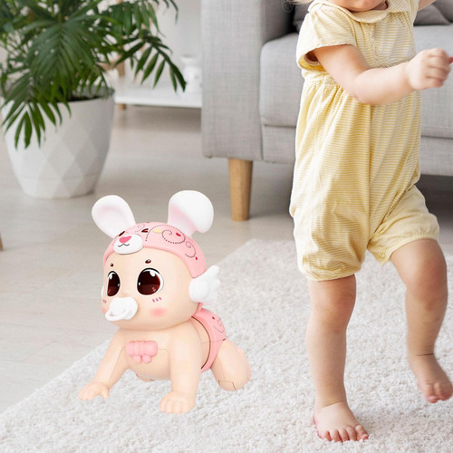 Za Brinquedo De Bebê Engatinhando, Boneca Elétrica De Rosa