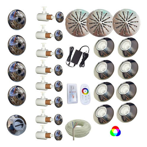 Bomba E Filtro Até 176m³ + Kit Dispositivos Em Inox