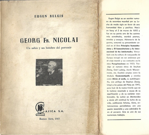 Georg Fr. Nicolai Por Eugen Relgis - Cajica