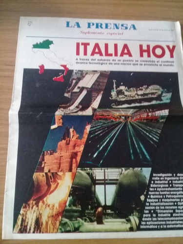 Suplemento Especial Diario La Prensa 1984 Italia Hoy