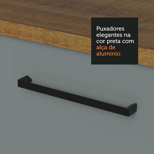 Armário Cozinha Completa 250cm Rustic/cinza Agata Madesa 01