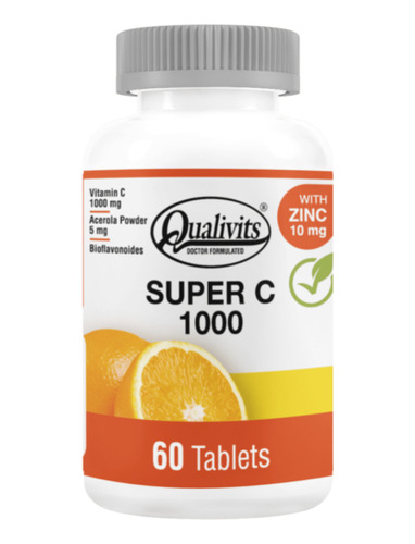 Super Vitamina C 1000 Mg Qualivits® + Zinc X 60 Tabletas