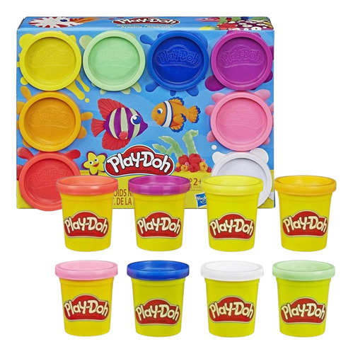 Massinha Play Doh Kit Com 8 Potes Hasbro Cores Variadas
