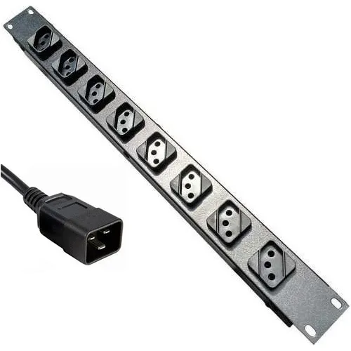 comprar Calha Régua Pdu Rack 8 Tomadas Com Plug C20 16a Pu002F Nobreaks