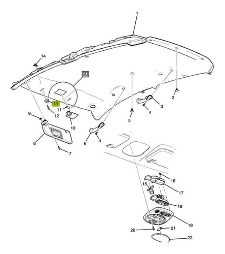 Soporte Visera Parasol Para (izq. O Der.) Spark 2011 A 2017