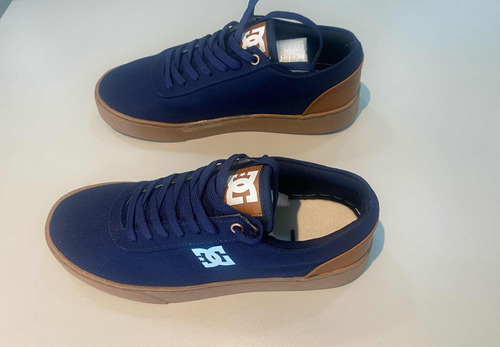 Zapato Casual Tipo Dc, Color Azul Y Negro, Unisex