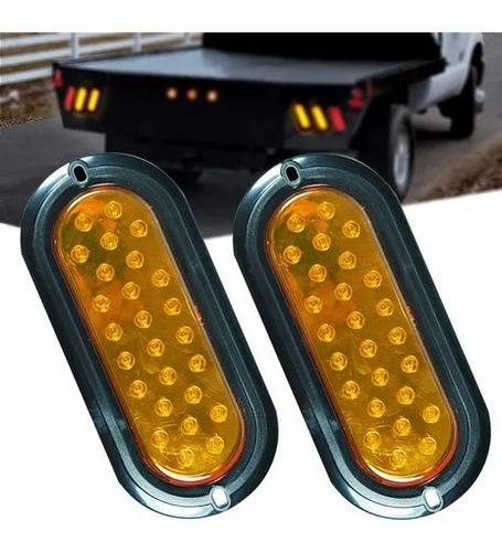 Imagen 1 de 5 de Plafón Ovalado Rectangular Led Estrobo Ámbar Alta Baja