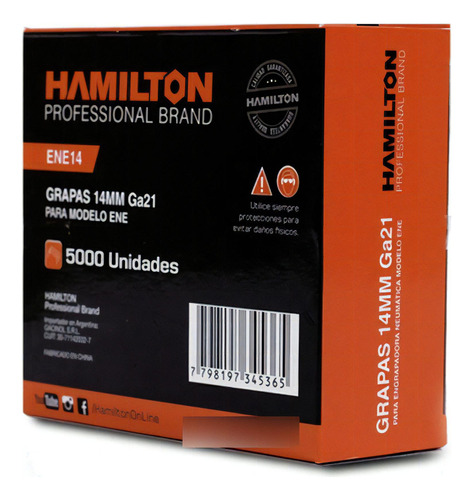 Grapas Calibre Ga21 X 14mm 12.7mm Engrapadora Hamilton Ene14