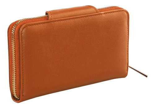 Cartera Hpc Polo Logo Solapa Color Marrón Diseño de la tela Liso