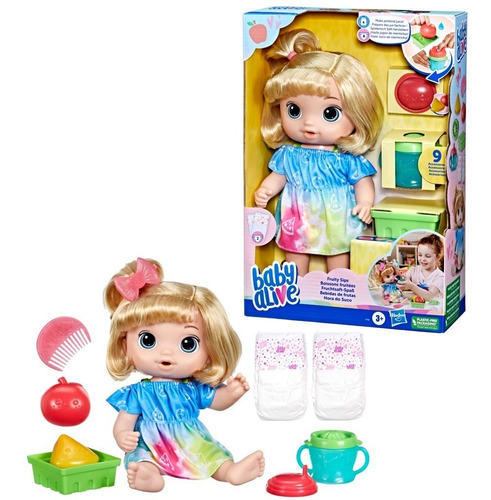 Baby Alive Muñeca Bebidas De Frutas Fruity Sips Rubia
