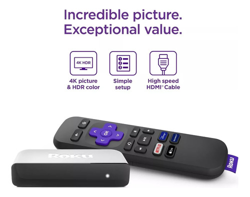 Roku Premiere 4k & Hdr Streaming Hdmi Con Control *itech