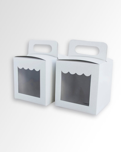 Caja Taza Visor Blanca 10x10x11 - Pack X 10 Un