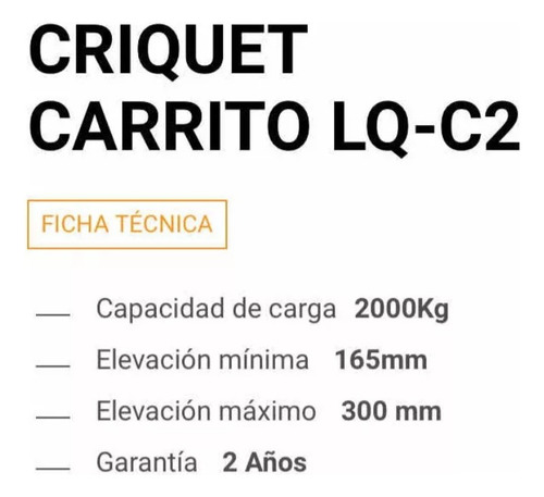 Gato Crique Hidraulico Carrito 2ton Reforzado Camioneta Auto