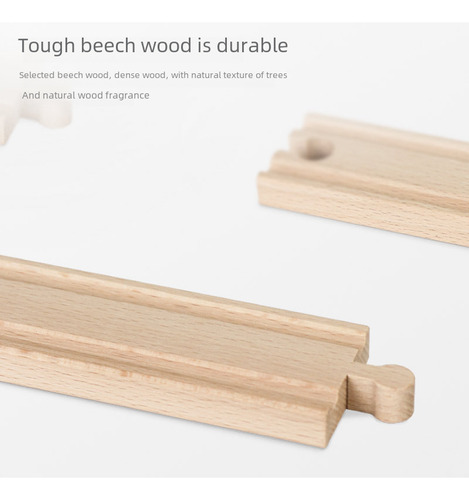 5.1cm Straight Rail - Edwone Wooden Rail Train Toy Set For