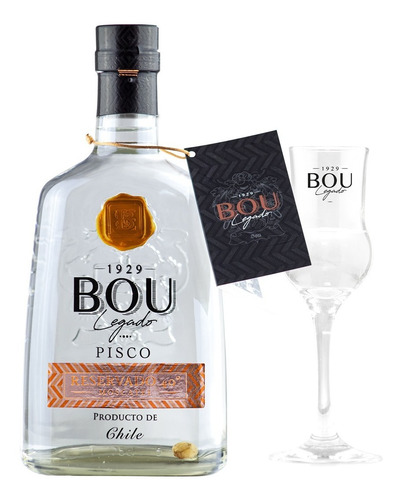 Pisco Bou Legado Blanco  40º + Copa