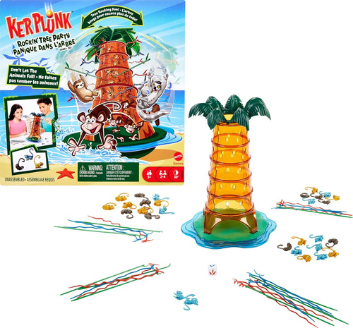 Mattel Games Kerplunk Rockin' Tree Party Game Para Noches Fa