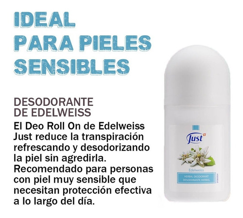 Imagen 5 de 8 de 2 Deo Roll On Antitranspirante Malva Y Edelweiss Swiss Just