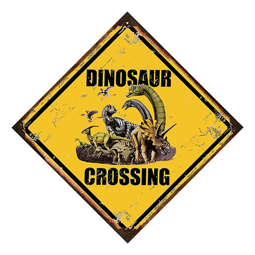 Cartel De Chapa Dinosaurios Niños Adolescentes Beware Dino