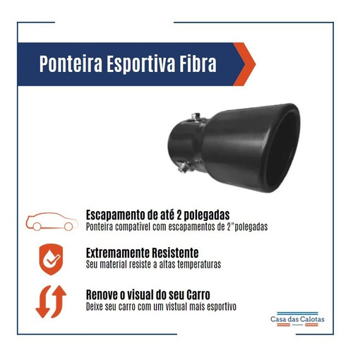 Ponteira De Escapamento Tuning Universal Preta