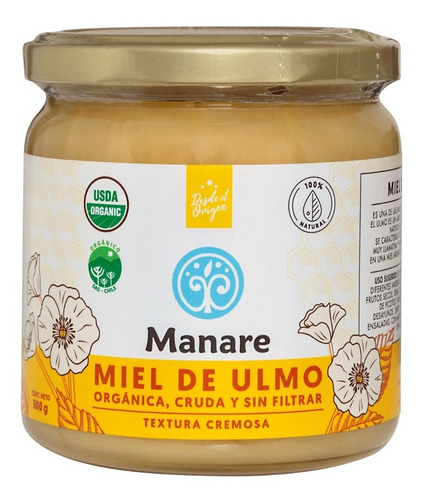 Manare Miel De Ulmo Orgánica 500 G
