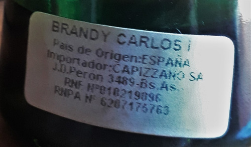 Botellita Brandy De Jerez Carlos I Pedro Domecq Cerrada (Usado)