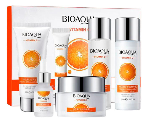 Skincare Bioaqua Set De Vitamina C Y Extracto De Naranja Para Cuidado Y De La Piel Quita Manchas Para Todo Tipo De Piel