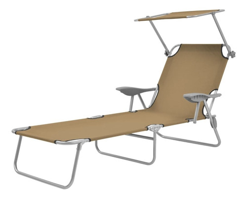 Camastro Plegable Con Capota Steel Taupe M1