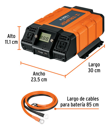 Inversor De Corriente Automotriz De 1500 Truper 10492