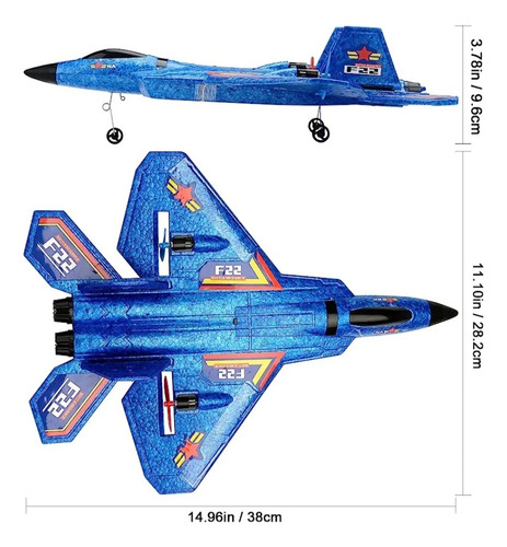 A Control Remoto Avion F22 Con 1 Bateria Extra