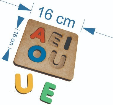 3 Brinquedo Tabuleiro Encaixe Alfabeto Numero Vogais
