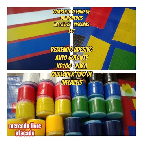 Imagem 2 de 6 de Remendo Auto Colante Kp100 P/brinquedos Inflaveis 01 Unidade