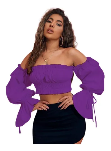 Blusa campesina con manga campana sale