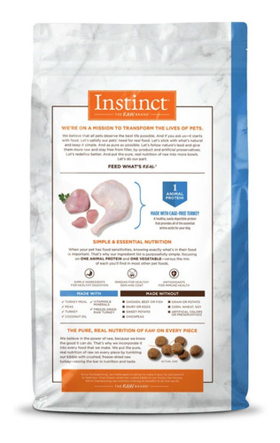 Imagen 2 de 6 de Alimento Croquetas Instinct Lid Pavo 10 Kg Perros Adultos