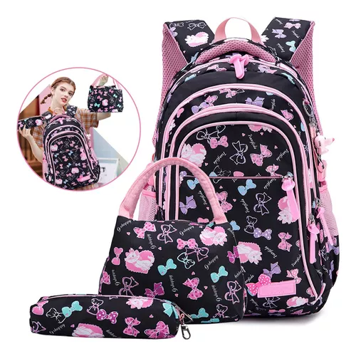 Mochila escolar juvenil de gran capacidad para niña, morral escolar de  nailon, mochila informal con múltiples bolsillos, bolsa de viaje