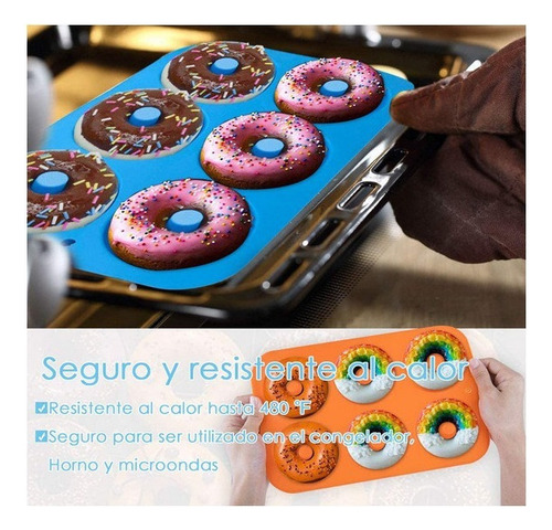 Y Molde Silicona 6 Cavidades Mini Donas Rosquillas