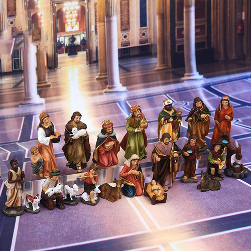 Juego De Figuras De Belén De Navidad De 20 Piezas, Figuras