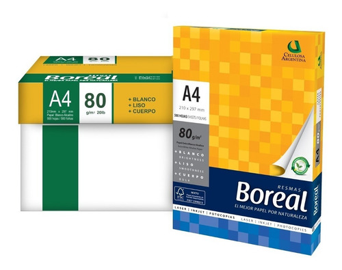 Imagen 4 de 6 de Resma A4 80 Boreal Pack X10 Unid. Distribuidor Oficial