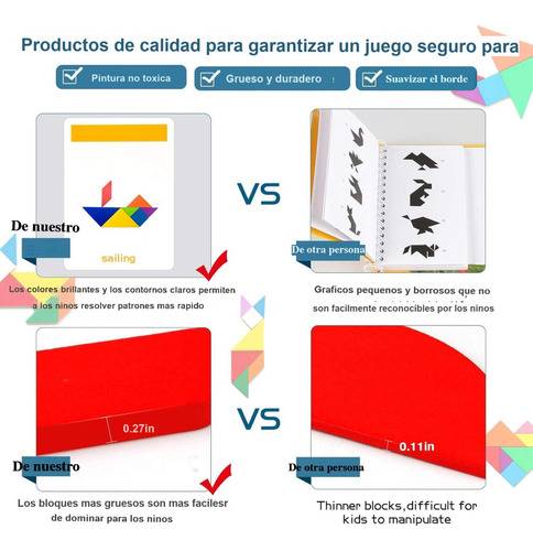 Tangram De Madera Juego Material Didáctico Rompecabezas