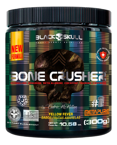 Pré-treino Bone Crusher 150g Cedric Mcmillan - Black Skull