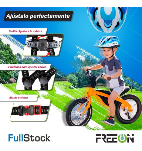 Casco De Bicicleta P/niños Azul Unitalla Ajustable Fon050k Talla S