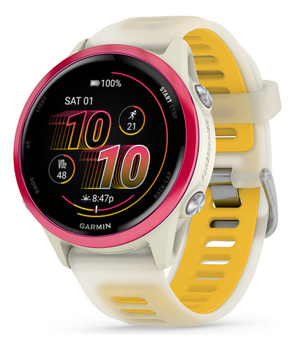 Monitor Garmin Forerunner 570 Bone de 42 mm em creme XS/s