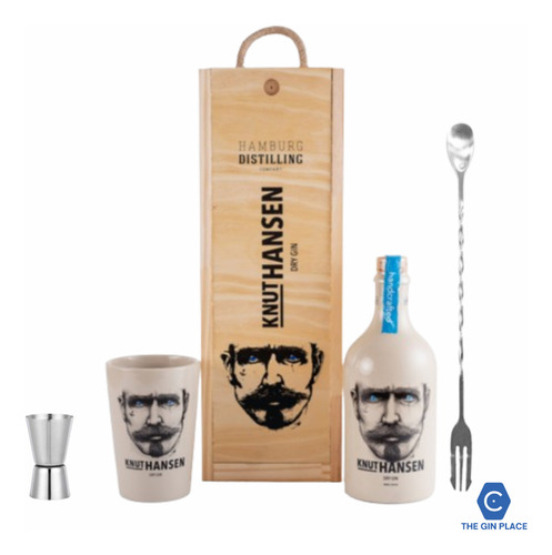 Estuche Knut Hansen Gin, Vaso De Ceramica, Jigger Y Cuchara