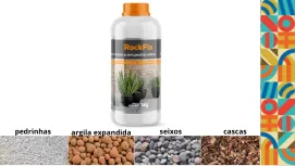 Fixa pedrinhas de jardim e vasos