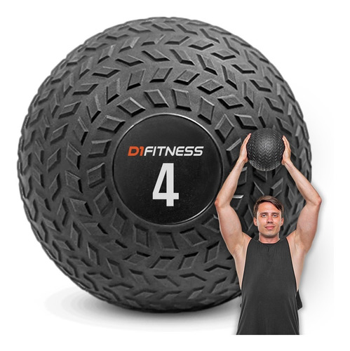 Slam Ball Texturizada 4kg Cross Funcional Bola Peso D1fitnes