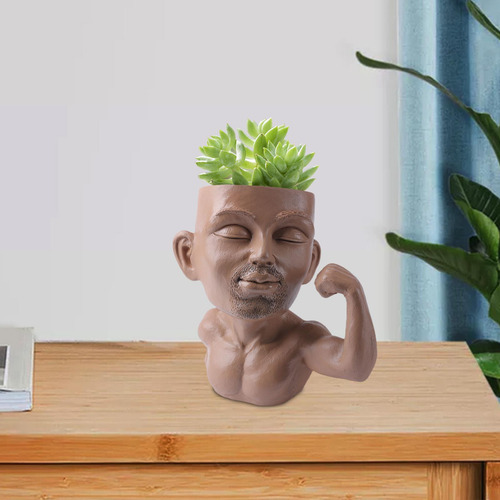 Face Planter Pot Head Planter Ligero Creative Resin Face