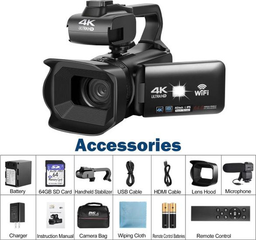 Videocámara Lierhyt 4k Con Zoom Digital De 18x, Cámara Vlogg