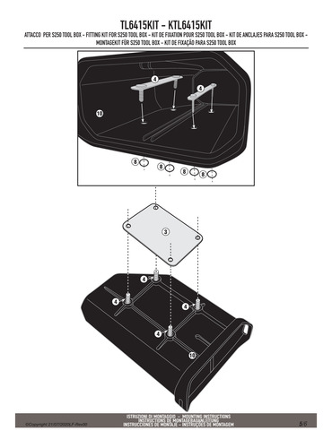 Kit Especifico Givi P/montaje Caja Herramienta S250 Toolbox