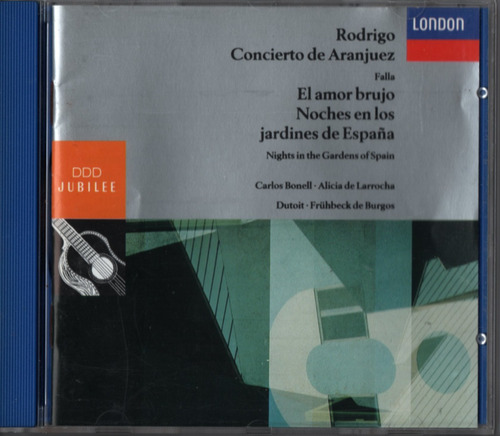 Cd Rodrigo & De Falla Concierto De Aranjuez & El Amor Brujo (Usado)