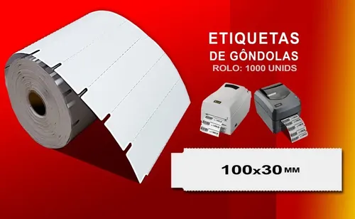 Etiquetas Branca Gôndolas 100x30 Impressora Argox Os214
